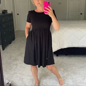 Black, zip back dress